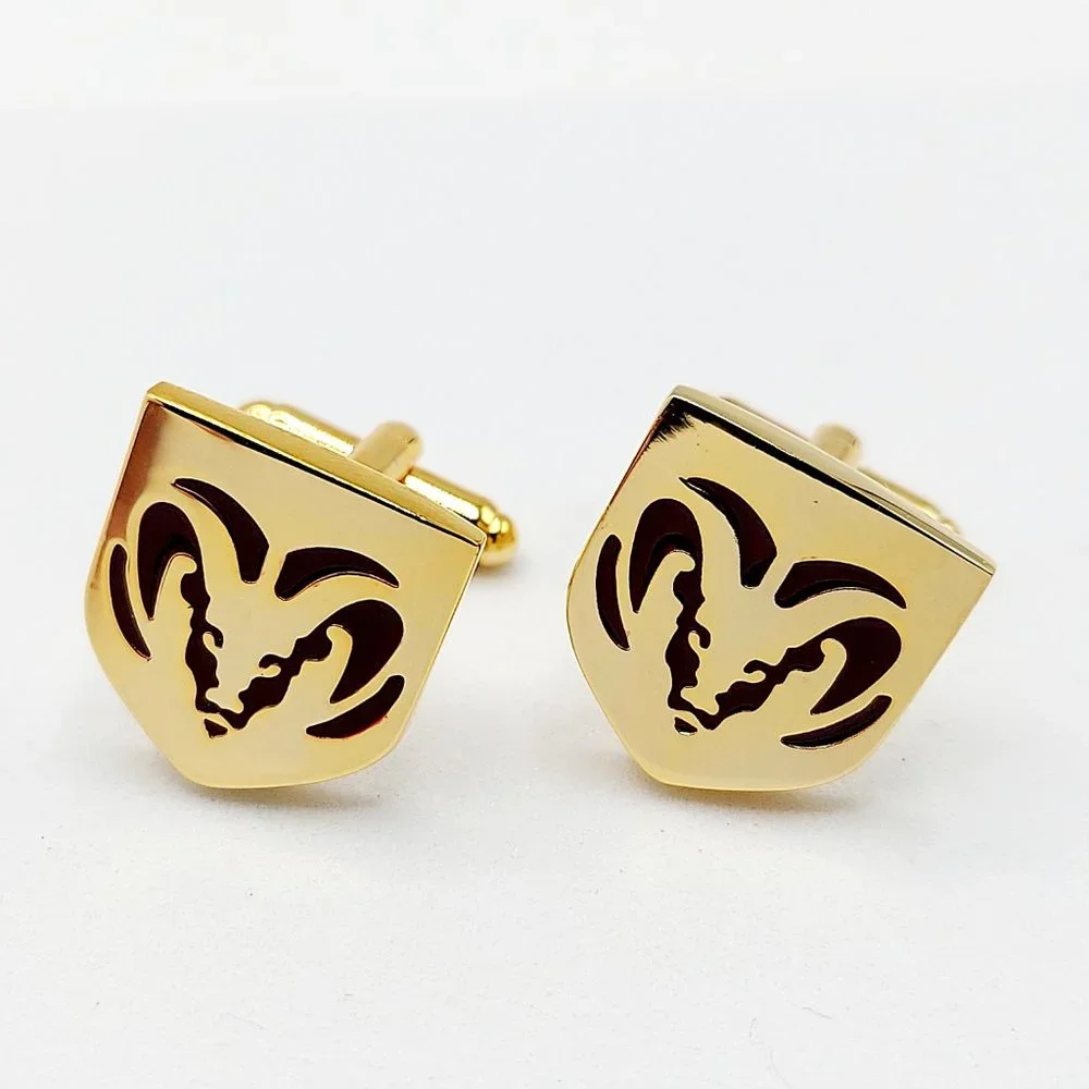 Dodge Ram Truck SUV Car Gold & Red Enamel Cufflinks Link  Shirt Jewelry Wedding - Picture 2 of 8